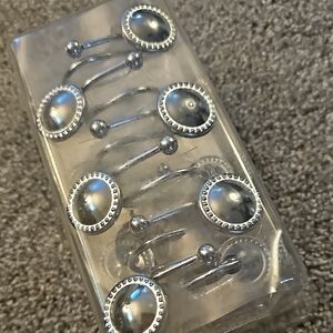 Q2🔹️Better Homes And Gardens Chrome Shower Curtain Hooks 12pc Set